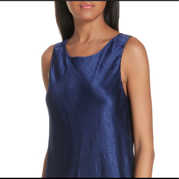 Vince Asymmetrical Crinkled Satin Dress - Picture 3 of 8